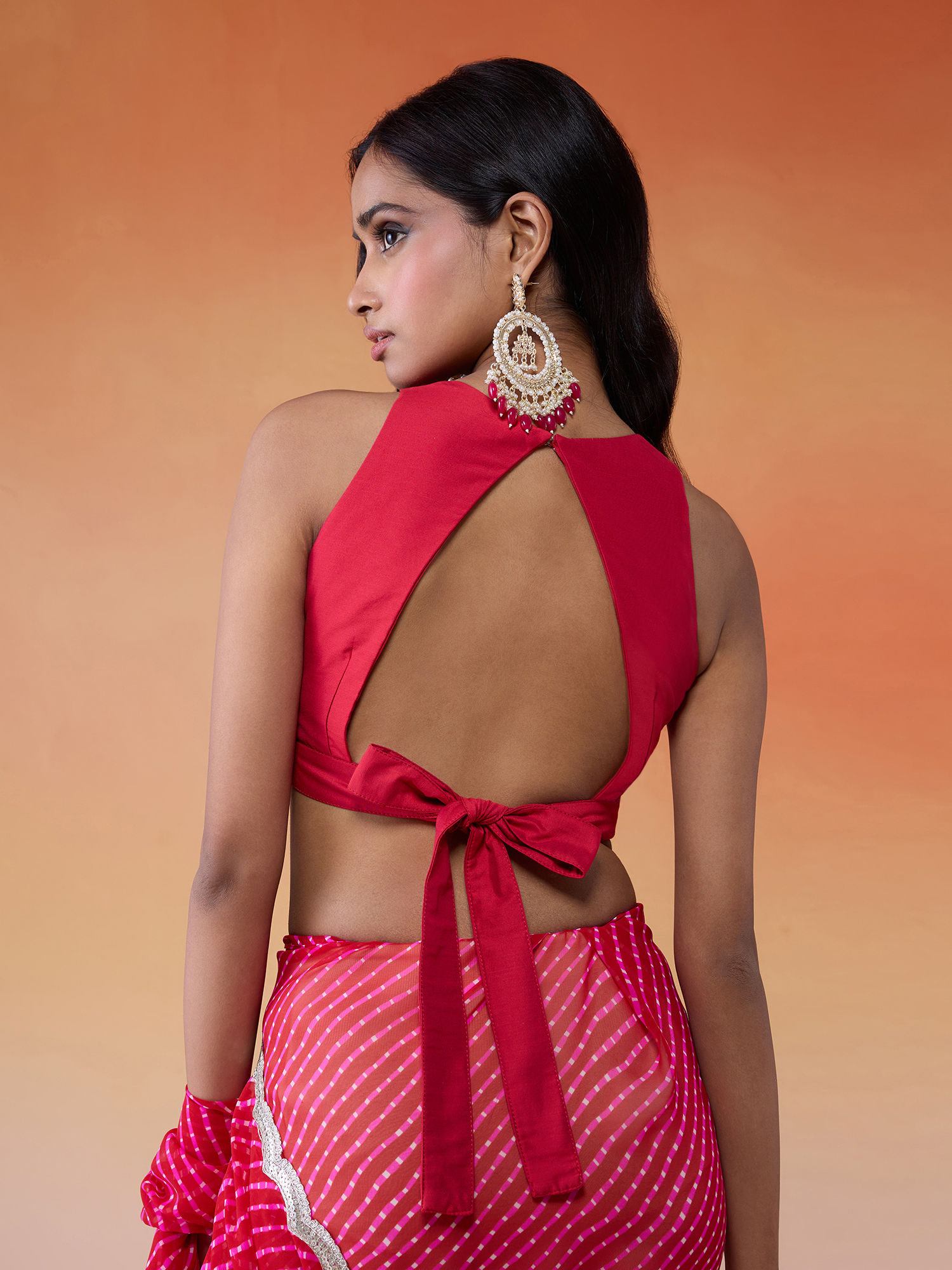 トップス KAWARA Buy Red Embroidered Jacket, Crop-Top and Sharara Set Online for