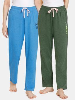 Zivame - Rosaline Rural Charm Knit Cotton Pyjama (pack Of 2 ) Multi-color (Pack of 2)