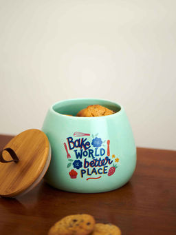 Chumbak - Bake The World Better Place Mint Mason Jar