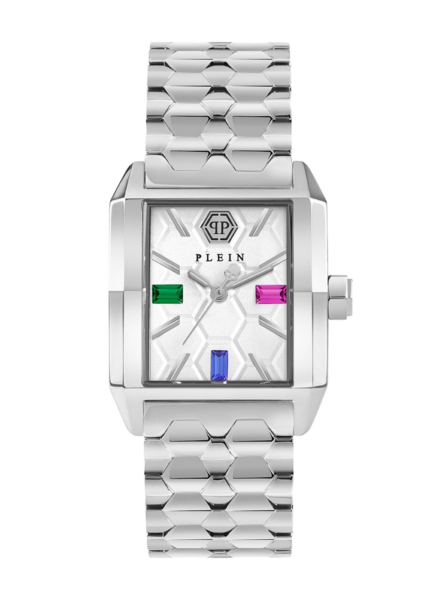 Buy Philipp Plein Women Silver Rectangular Analog Stainless Steel