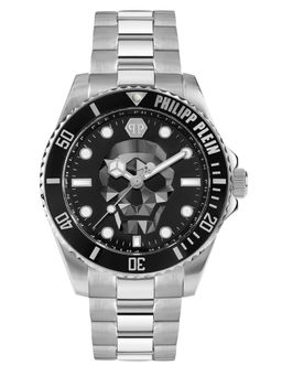 Philipp Plein - Men Black Round Analog Stainless Steel Dial Watch-PWOAA0522 (M)