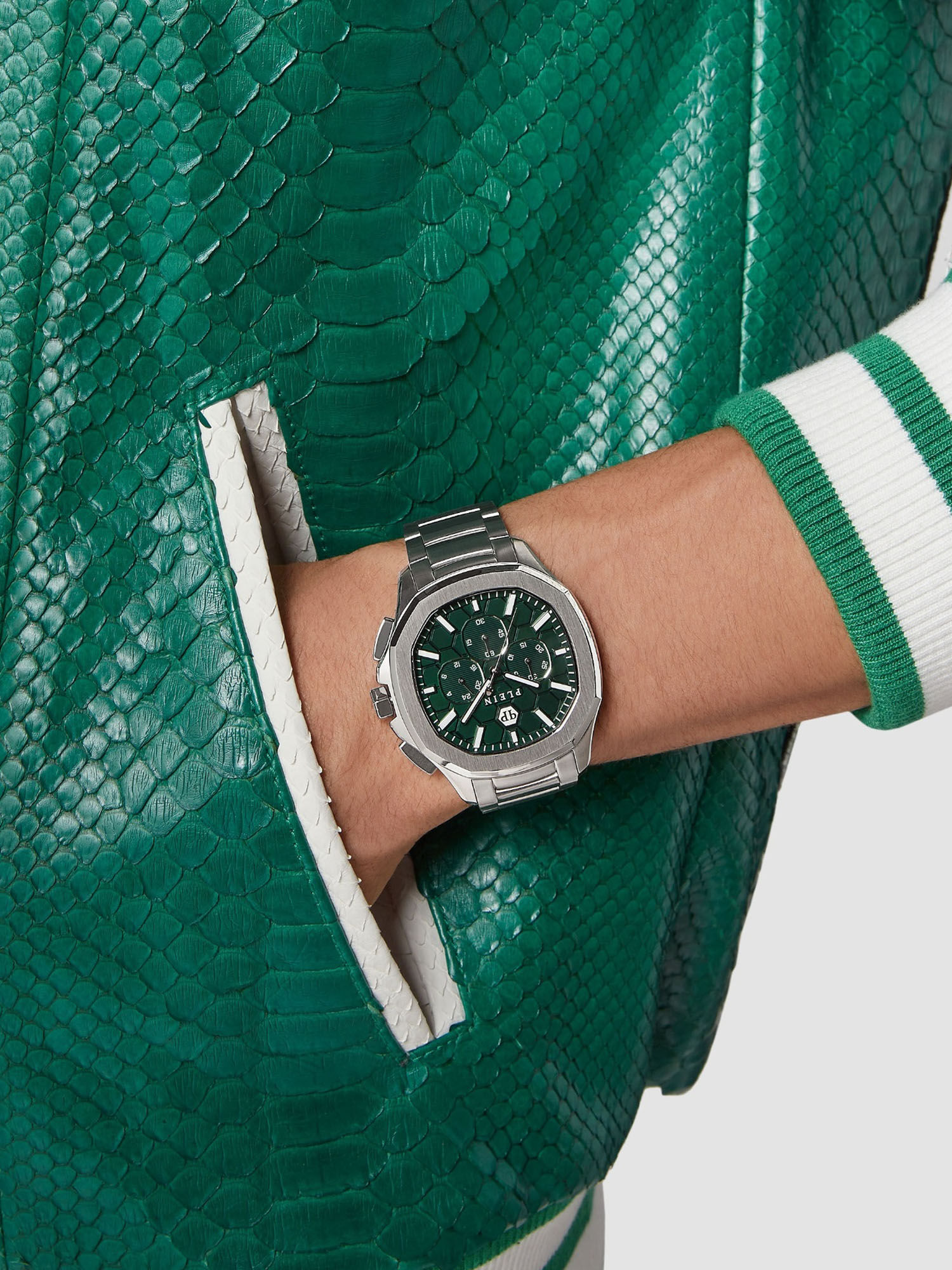ahpl ブレインポットマグナム Buy Philipp Plein Men Green Hexagon Analog Stainless Steel Dial