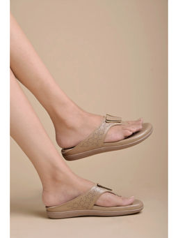 Shoetopia - Comfortable Casual Beige Flats For Girls