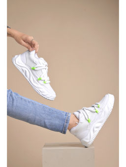 Shoetopia - Smart Casual White Sneakers For Girls