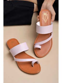 Shoetopia - Stylish Side Buckle Detailed Mauve Flats For Girls