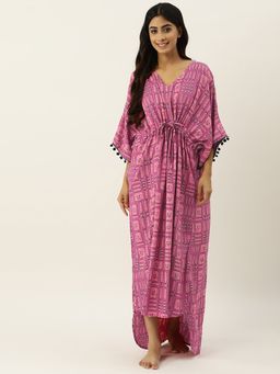 Secret Wish - Pink Printed Nightdress for Women