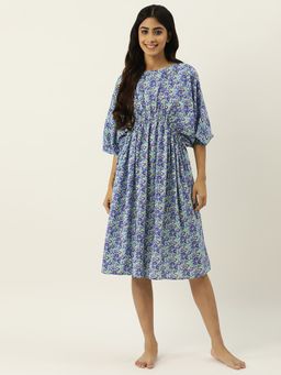 Secret Wish - Blue Floral Short Nightdress