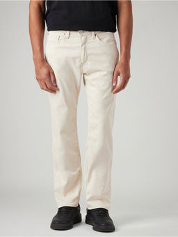 Levi's - Cream Cotton Solid Casual Jeans