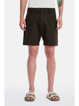 Snitch - Brown Cotton Solid Casual Shorts