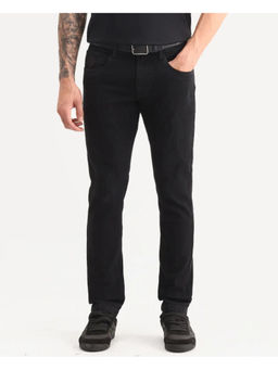 Rare Rabbit - Black Cotton Blend Solid Casual Jeans