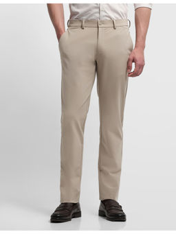 Arrow Newyork - Brown Tencel Solid Formal Trouser