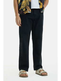 Snitch - Black Cotton Solid Casual Jeans