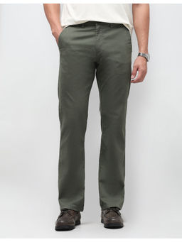 U.S. POLO ASSN. - Green Cotton Solid Casual Trouser