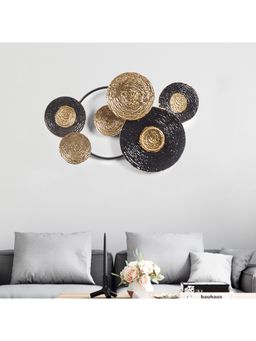 HomeTown - Apollo Iron Coral Ring Wall Art 61x40 Cm in Black & Gold