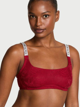 Victoria's Secret - Very Sexy Shine Strap Lace Scoop Bralette Red (M)