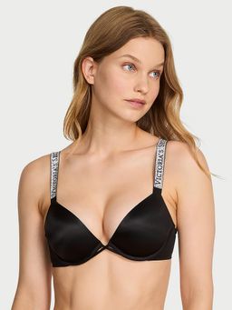 Victoria's Secret - Very Sexy Logo Shine Strap Push-Up Bra Black