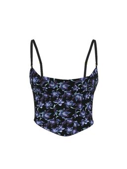 Victoria's Secret - Very Sexy Electric Orchid Burnout Velvet Strapless Corset Top Multi-Color