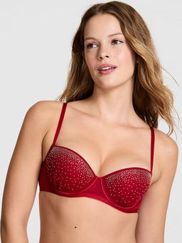 Victoria's Secret - Pink Wink Push-Up Balconette Bra Red