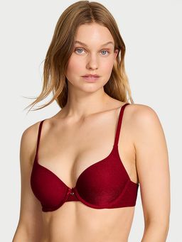 Victoria's Secret - Perfect Shape Shimmer Push-Up Bra Maroon