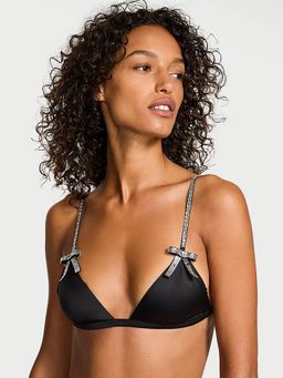 Victoria's Secret - Very Sexy Sparkle Crystal Bow Triangle Bra Black
