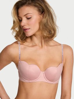 Victoria's Secret - Dream Angels Wicked Twinkle Petal Hearts Lightly Lined Balconette Bra Pink
