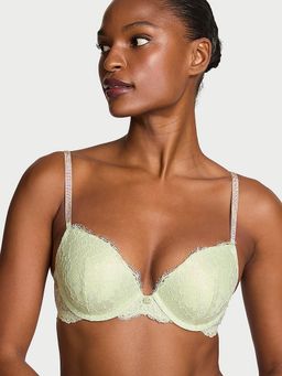 Victoria's Secret - Dream Angels Twinkle Silver Lace Push-Up Bra Green