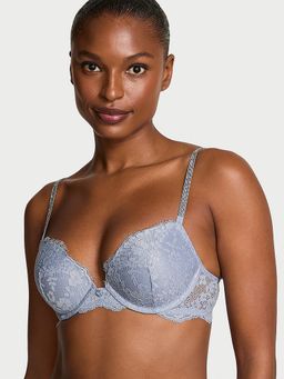 Victoria's Secret - Dream Angels Twinkle Silver Lace Push-Up Bra Lavender