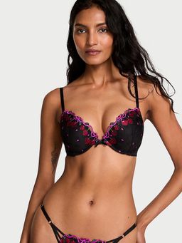 Victoria's Secret - Very Sexy Cherry Pop Embroidery Push-Up Bra Black