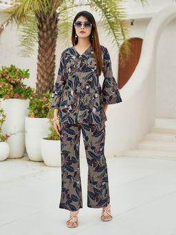 MOJILAA - Women's Viscose Blend Floral Printed Co-Ord Set