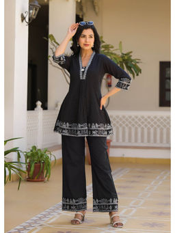 Autumnlane - Sakshi Noir Embroidered Cotton Co-Ord Set