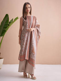 VISHUDH - Women Floral Printed Kurta With Palazzo And Dupatta