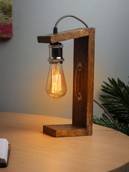 Homesake - Table Wooden Lamp with Nickel Holder
