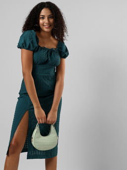 PINACOLADA - Womens Solid Blue Regular Fit Dress