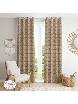 HomeTown - Amour Jacquard Xl Door Curtain In Beige Colour