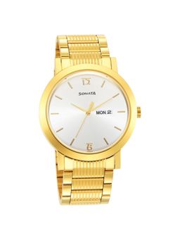 Sonata - 77108YM02 White Dial Analog Watch for Men