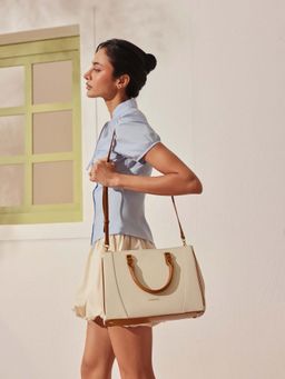 MIRAGGIO - Tora Top Handle Bag With Detachable Strap - Ivory (M)
