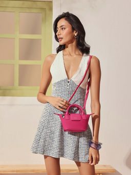 MIRAGGIO - Candice Crossbody Sling Bag with Detachable Strap - Pink (S)