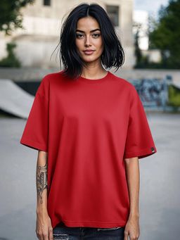 Bewakoof - Women's Red Oversized T-shirt