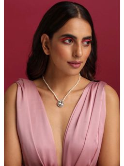 SWABHIMANN - Kenny White Polki and Pearl Pendant