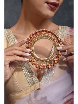 SWABHIMANN - Gauri Gold Plated Red Meenakari Jadau Kada (2.8)