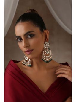 SWABHIMANN - Tasva Multicolour Polki Chandbali Earrings