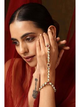 SWABHIMANN - Damina Multicolour Kundan Hath Phool