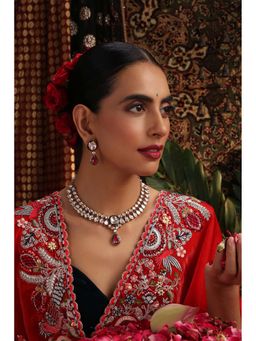 SWABHIMANN - Chitvan White Polki Necklace Set