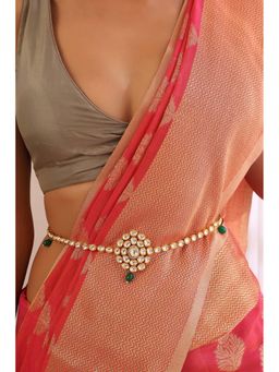 SWABHIMANN - Kanika White Kundan Kamar Band