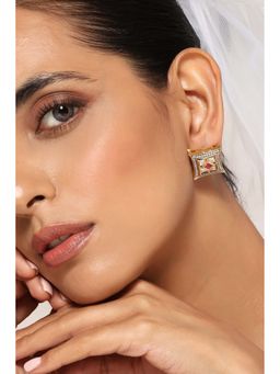 SWABHIMANN - Heyat Multicolour Kundan Studs Earrings