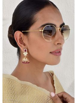 SWABHIMANN - Manshi Multicolour Polki Jhumka Earrings