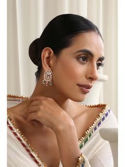SWABHIMANN - Veksha Multicolour Polki Stud Earrings