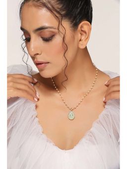 SWABHIMANN - Iha Green Kundan Pendant Necklace