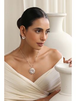 SWABHIMANN - Shirin White Polki Pendant Necklace