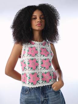 ONLY - Women Multi-Colour Acrylic Tank Top